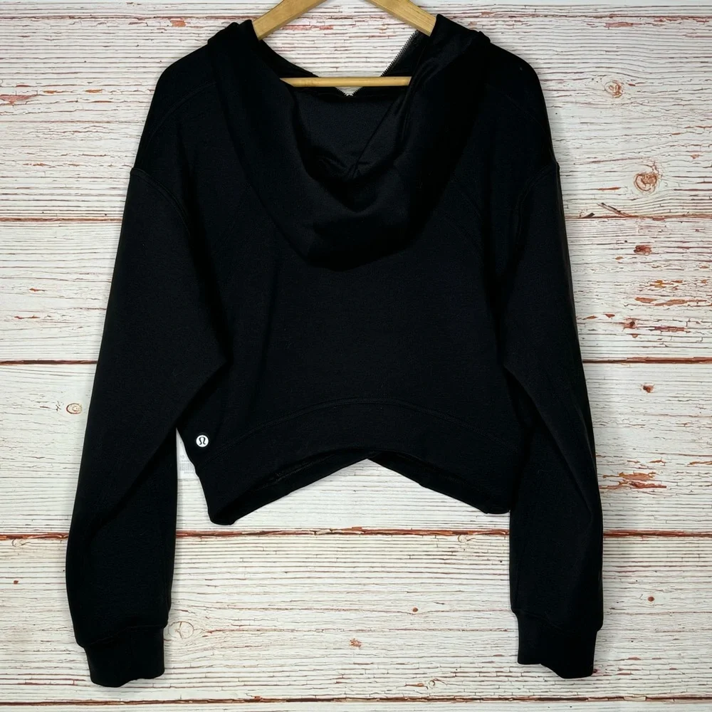 NWT Lululemon Modal Spacer Training Half-Zip Hoodie in Black Sz 10